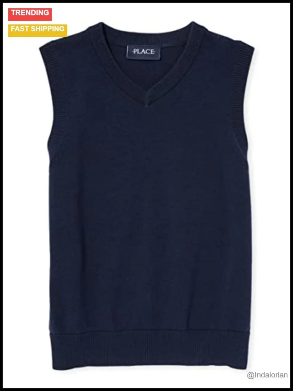 Boys V-Neck Sweater Vest - 100% Cotton Knit